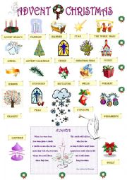 English Worksheet: Advent - Christmas Poster