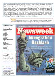 English Worksheet: Picure-based analysis (Immigration Backlash)  6/