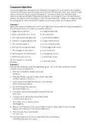 English Worksheet: compound adjective