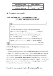 English Worksheet: Final Test1 ( 7th formers)