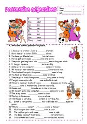 English Worksheet: Possessive adjectives