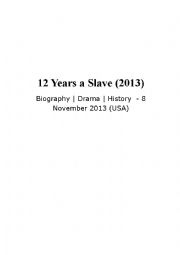 English Worksheet: 12 years a slave