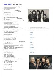 English Worksheet: THE ROLLING STONES, MISS YOU