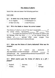 English Worksheet: Statue of Liberty