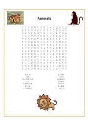 Animal Word Search