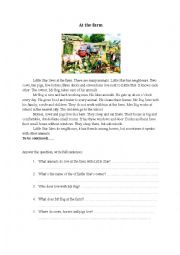 English Worksheet: Reading comprehension