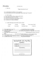 English Worksheet: FRIENDSHIP