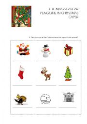 English Worksheet: THE MADAGASCAR PENGUINS IN CHRISTMAS CAPER