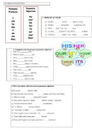 English Worksheet: Possessive adjectives