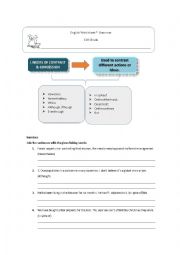 English Worksheet: Contrast linkers