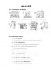 English Worksheet: Machines - vocabulary practice