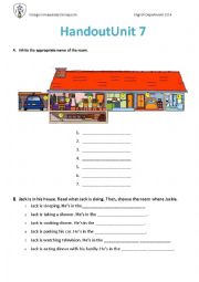 English Worksheet: Rooms in a house