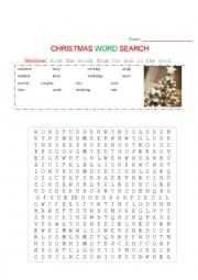 English Worksheet: Christmas word search