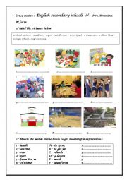 English Worksheet: English secondary school