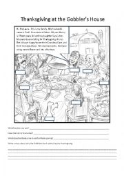 English Worksheet: Thanksgiving at the Gobblers