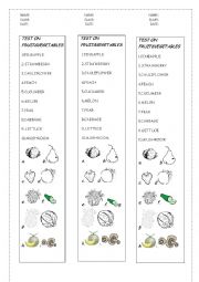 TEST ON FRUIT-VEGETABLES