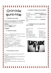 English Worksheet: Grenade 