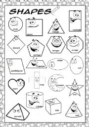 English Worksheet: Shapes Picture Dictionary