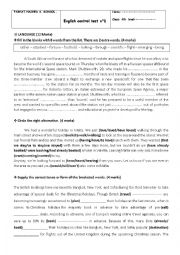 English Worksheet: Mid-term test Bac