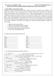 English Worksheet: 9th grade exam