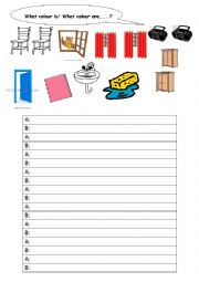 English Worksheet: What colour is/ are...?
