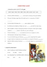 English Worksheet: Christmas quiz