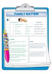 English Worksheet: FAMILY MATTERS