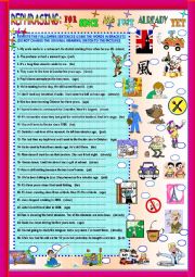 English Worksheet: REPHRASING: FOR- SINCE- AGO- JUST- ALREADY- YET