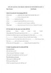 English Worksheet: Bookworms Bronze exam