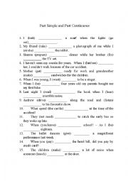 English Worksheet: Past Simple and Past Continuous