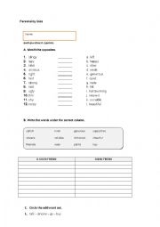 English Worksheet: personality types