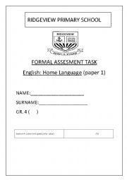 English Worksheet: Assessment Task