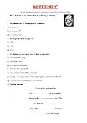 Guy Fawkes worksheet