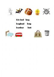 English Worksheet: CVC words B