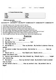 English Worksheet: comperative worksheet