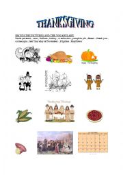 English Worksheet: THANKSGIVING