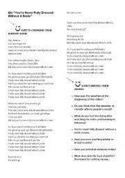 English Worksheet: Song: Youre never fully dressed without a smile