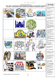 English Worksheet: Places in Town