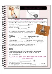 English Worksheet: Wrecking ball by Miley Cyrus