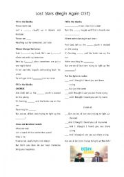 English Worksheet: Lost Stars (Begin Again OST) 