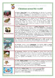 English Worksheet: CHRISTMAS AROUND THE WORLD