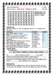 English Worksheet:  Group session : Violence at school  (9th form)                