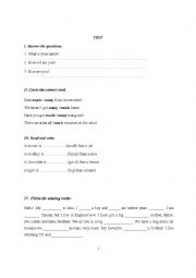 English Worksheet: english test