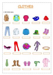 Clothes - ESL worksheet by noe1986