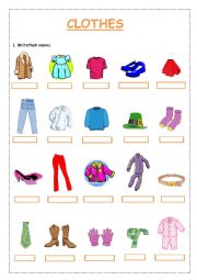 English Worksheet: Clothes