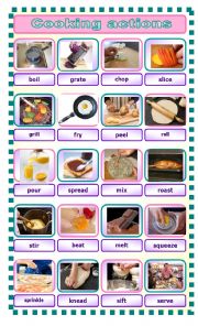 English Worksheet: cooking actions