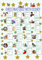 English Worksheet: Christmas quiz with Disney