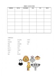 Animal Classifications Worksheet