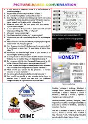 Picture-based conversation : topic 81 : Honesty vs Crime