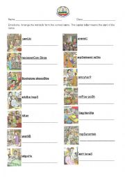 English Worksheet: Places around town (Spelling)